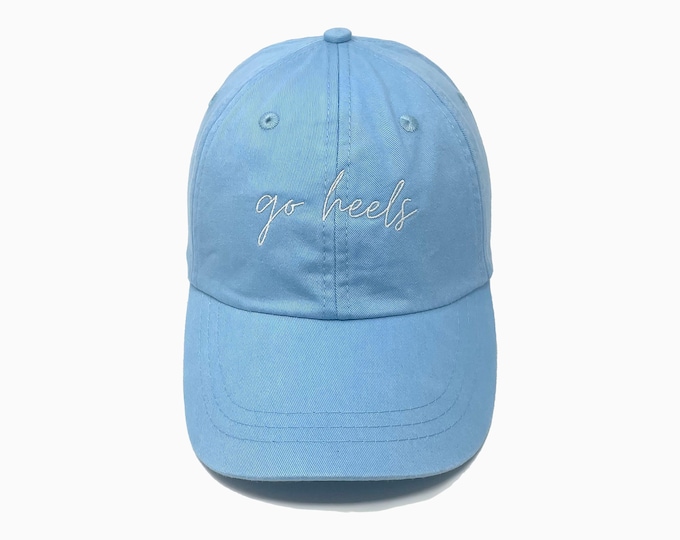 Go Heels Embroidered Pigment-Dyed Baseball Cap (MoonTime Font)