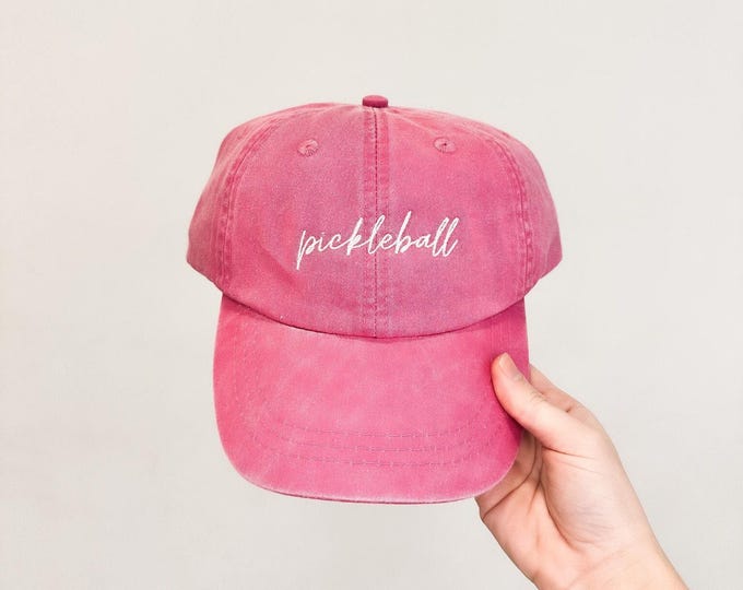 Pickleball Embroidered Pigment-Dyed Baseball Cap (MoonTime Font)