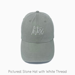 HTX Hand-Lettered Embroidered Pigment-Dyed Baseball Cap (Houston) - ADULT SIZING