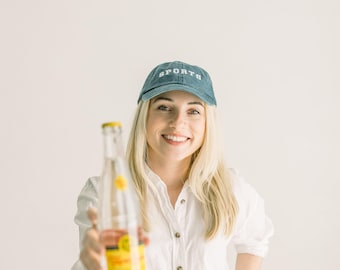 SPORTS Embroidered Pigment-Dyed Baseball Cap (Sport Font)