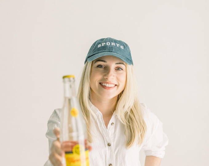SPORTS Embroidered Pigment-Dyed Baseball Cap (Sport Font)
