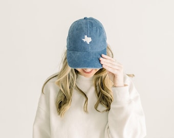 Texas (TX) State Embroidered Pigment-Dyed Baseball Cap