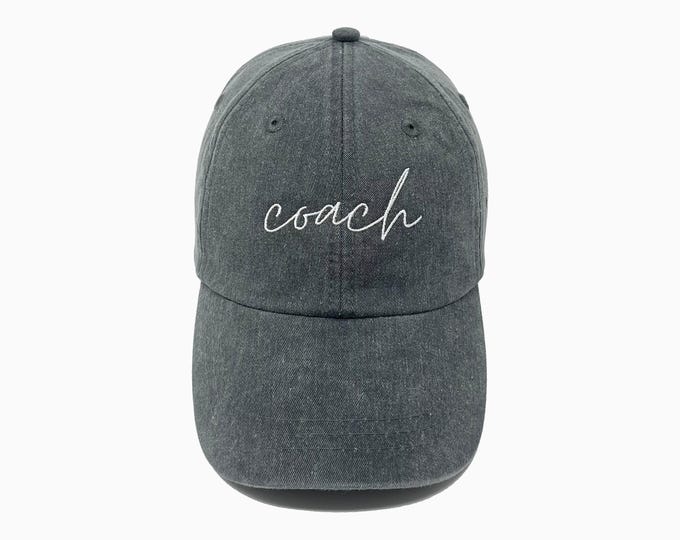 Coach Embroidered Pigment-Dyed Baseball Cap (MoonTime Font)