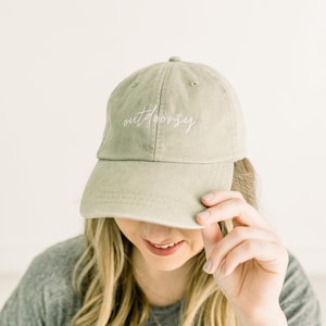 Outdoorsy Embroidered Pigment-Dyed Baseball Cap (MoonTime Font) - ADULT SIZING
