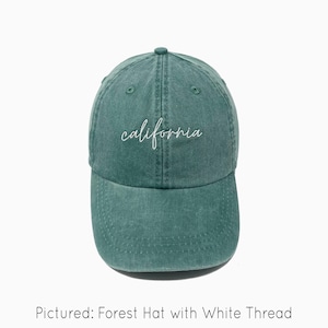 California Embroidered Pigment-Dyed Baseball Cap (MoonTime Font)