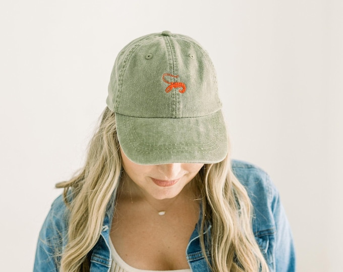 Crawfish Embroidered Pigment-Dyed Baseball Cap