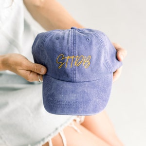 STTDB Embroidered Pigment-Dyed Baseball Cap (MoonTime Font) - ADULT SIZING