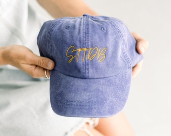 STTDB Embroidered Pigment-Dyed Baseball Cap (MoonTime Font) - Adult Unisex & Kids Sizing