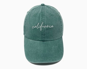 California Embroidered Pigment-Dyed Baseball Cap (MoonTime Font)