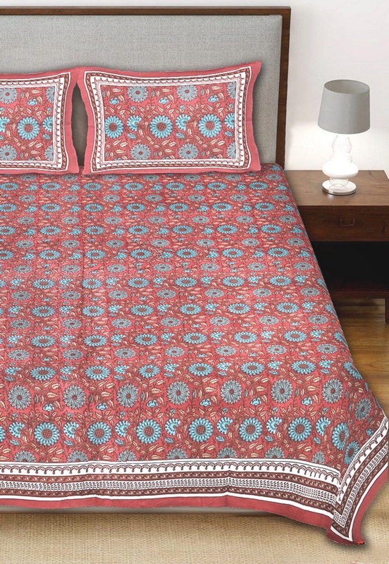 Traditional Jaipuri Block Printed King Size 100% Cotton 1 Double Traditional Jaipuri Block Printed King Size 100% Cotton 1 Double
