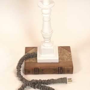 Dark Taupe Linen Thin Style Cord Cover &quot;Peel & Stick&quot; Closure Moss