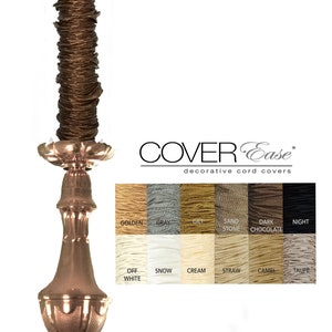 Brown Dk Chocolate Hook & Loop Removable Cover 4 ft or 6 ft Chandelier Chain Cover MADE IN USA