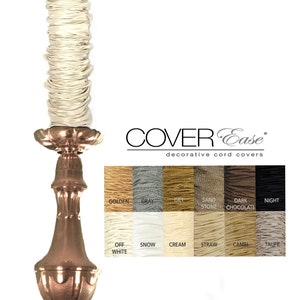 Removable Chandelier Chain Cord Cover White Linen 3 6 9 Ft Hook N Loop Or Slip Removable Chandelier Chain Cord Cover, Hanging Lamp Chain Cover
