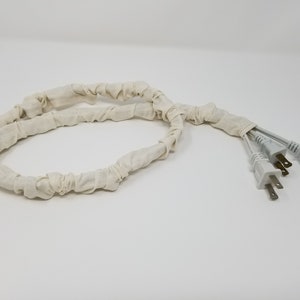 Natural Muslin Thin Style Hook & Loop Lamp Cord Cover 9 ft x 7/8 in