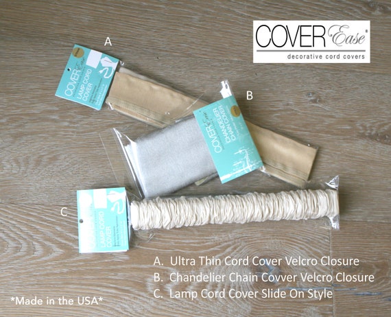 Gold 9 ft x 2 inLamp Cord Cover, Fabric Cord Cover, Cord Sleeve