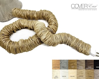 Cubierta de cable de lámpara deslizante de seda sintética de 2,7 m x 5 cm, cubierta de tela para cable, funda para cable. HECHO EN EE. UU.