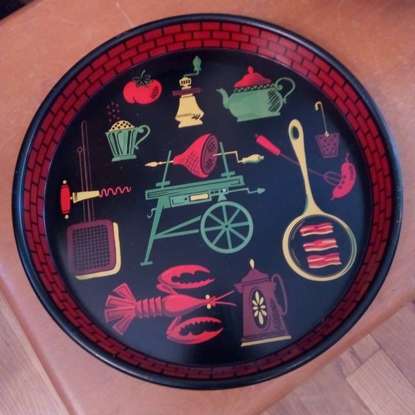 Mid Century BBQ serving tray