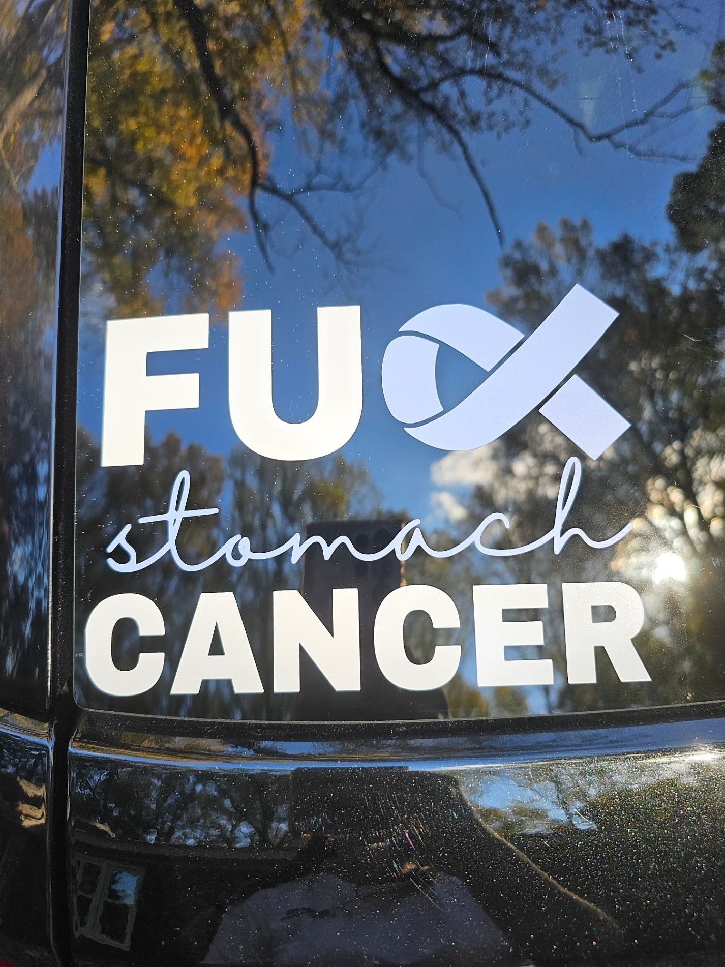  Lung Cancer Ribbon, White, Printed Vinyl Decal, Sticker, Label  for car, Cell Phone, Window, Computer, Wall, etc. : Cell Phones &  Accessories