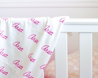 Personalized Baby Blanket - Custom Name, Newborn Gift