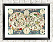 Constellations Print Vintage Cosmology Art Illustration
