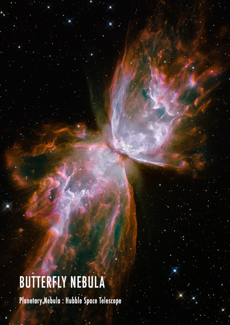 NASA Space Photographs: Hubble and James Webb Nebula and Galaxy Posters Butterfly Nebula