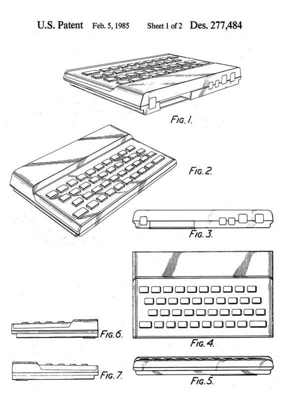 ZX Spectrum Computer Patent: Retro IT Technology Blueprint Art