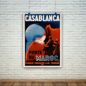 Casablanca Poster: Vintage Moroccan Travel Print