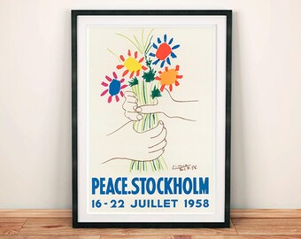 Póster de Paz de Estocolmo: Impresión de Picasso de la exposición sueca