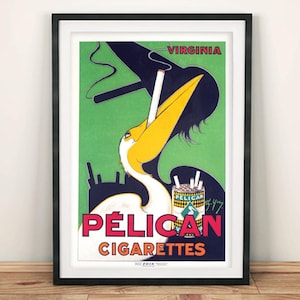 Pelican Cigarettes Poster: Vintage Tobacco Advert Print