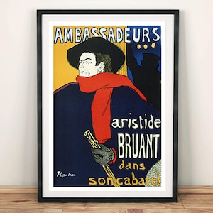 Ambassadeurs Poster: Vintage Toulouse Lautrec French Cabaret Print