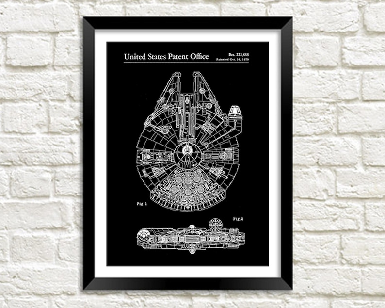 Star Wars Patent Print: Millennium Falcon Blueprint Art - Etsy
