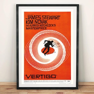 Vertigo Poster: Hitchcock Movie Cinema Print