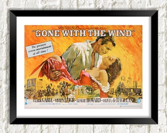 Gone with the Wind Poster: Vintage Hollywood Cinema Print