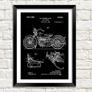 Patente de motocicleta: Impresión artística de un motociclista