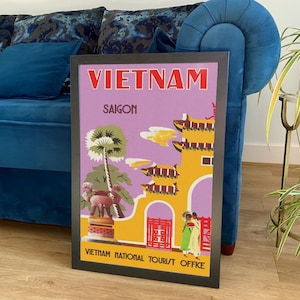Vietnam Poster: Vintage Saigon Tourism Travel Print