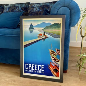 Corfu Poster: Vintage Greece Travel Print