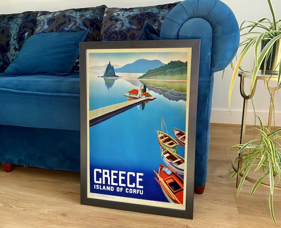 Corfu Poster: Vintage Greece Travel Print