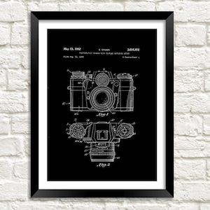 Camera Patent Print: Photography Art Blueprint