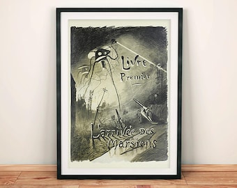 War of the Worlds Poster: Vintage Sci-Fi Book Cover Art Print