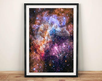 Fotografía espacial de la NASA: Póster de la galaxia Hubble Westerlund