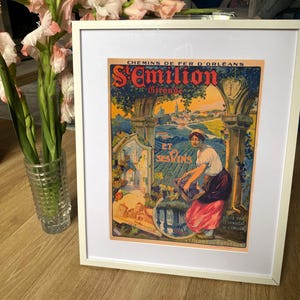 St Emilion Poster: Vintage Reisedruck aus der französischen Weinregion