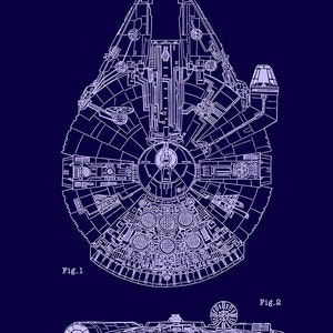 Star Wars Patent Print: Millennium Falcon Blueprint Art - Etsy