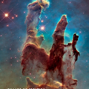 NASA Space Photographs: Hubble and James Webb Nebula and Galaxy Posters Pillars of Creation