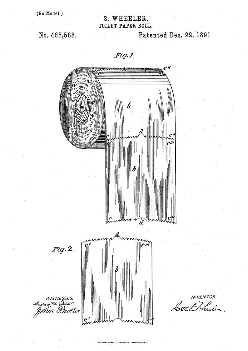 Toilet Patent Prints: Bathroom Blueprint Art - Etsy
