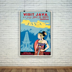 Java Poster: Vintage Indonesia Travel Poster