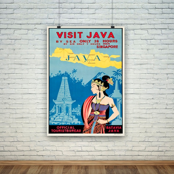 Java Poster: Vintage Indonesia Travel Poster