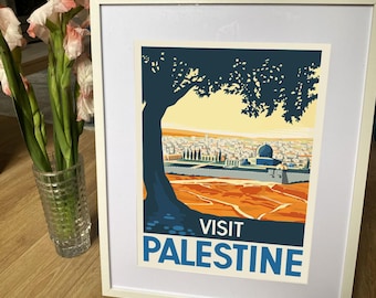 Palestine Poster: Vintage Middle East Travel Poster