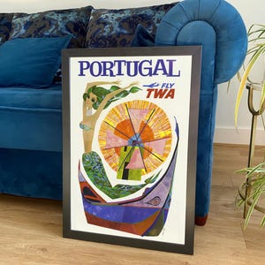 Portugal Poster: Vintage Meerjungfrau Reiseposter