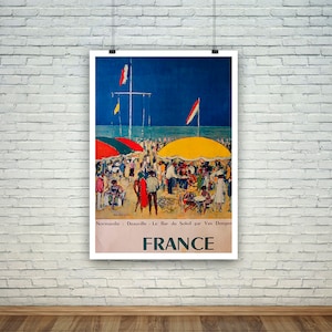Póster de la playa de Francia: Vintage Normandie, Deauville Lámina artística