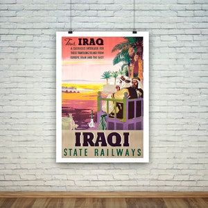 Carteles de Irak: carteles de viajes antiguos de los ferrocarriles estatales
